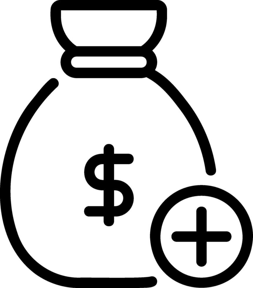 money bag line icon vector