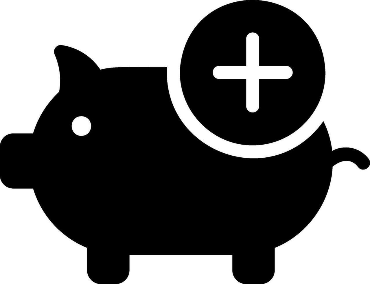 piggy bank glyph icon vector