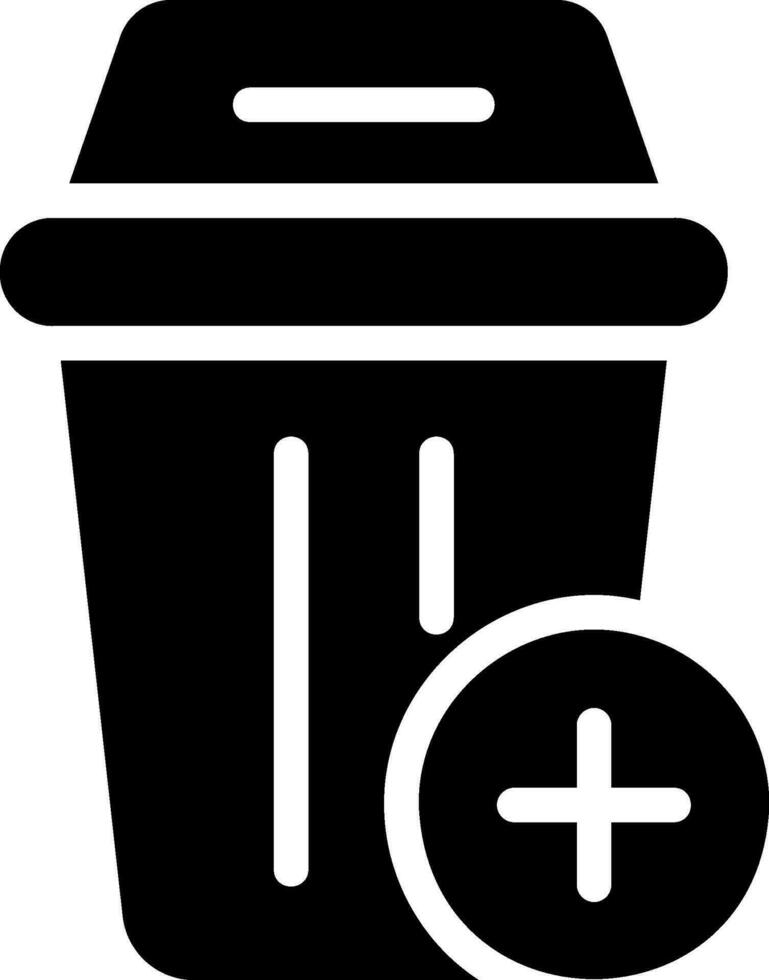 basura lata glifo icono vector