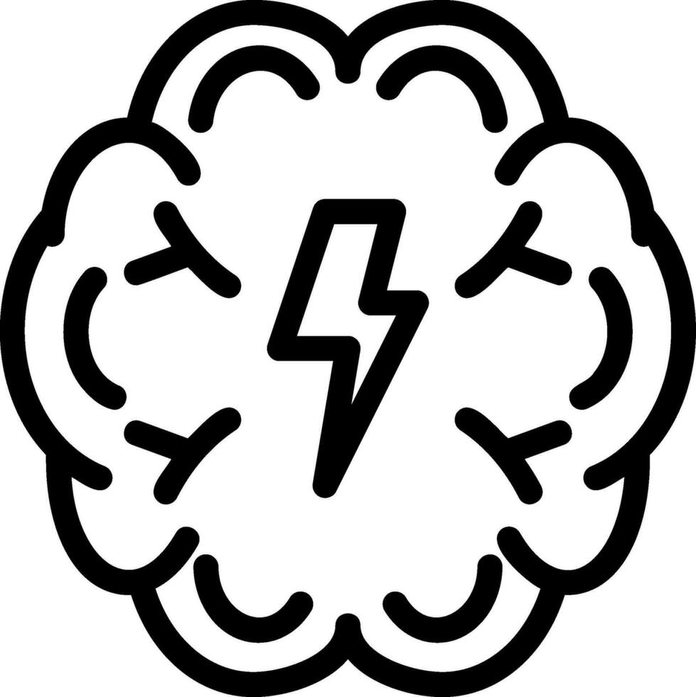 brain line icon vector