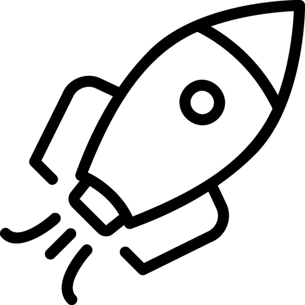 rocket line icon vector