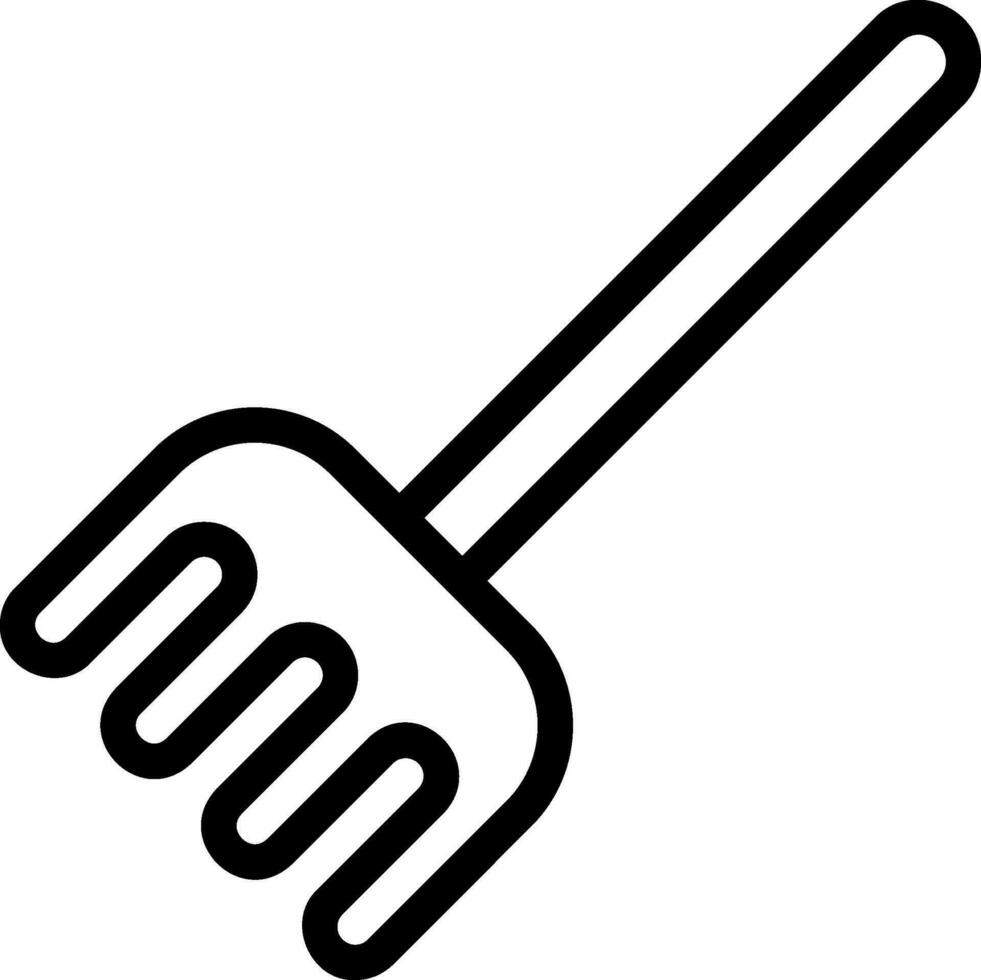 rake line icon vector