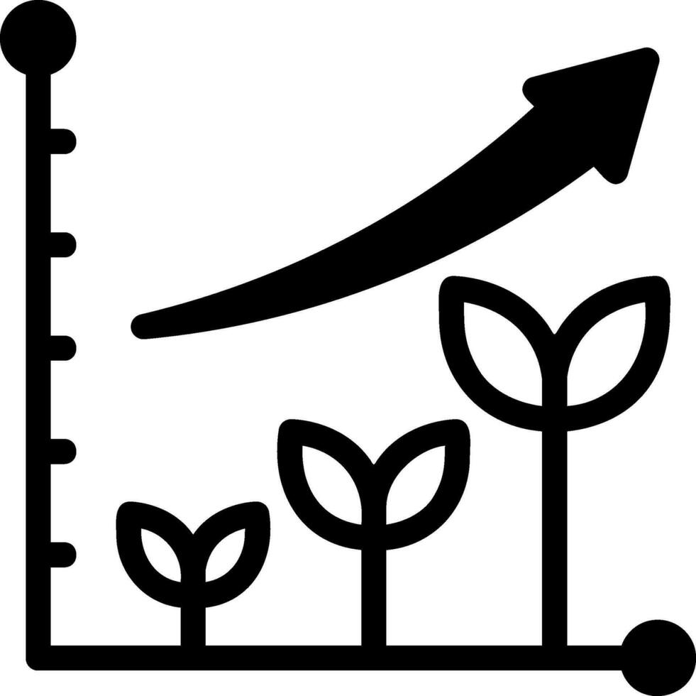 growth glyph icon vector