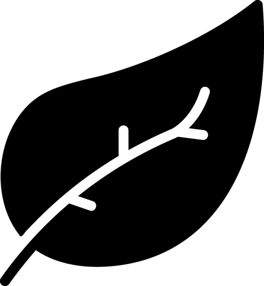 leaf glyph icon vector