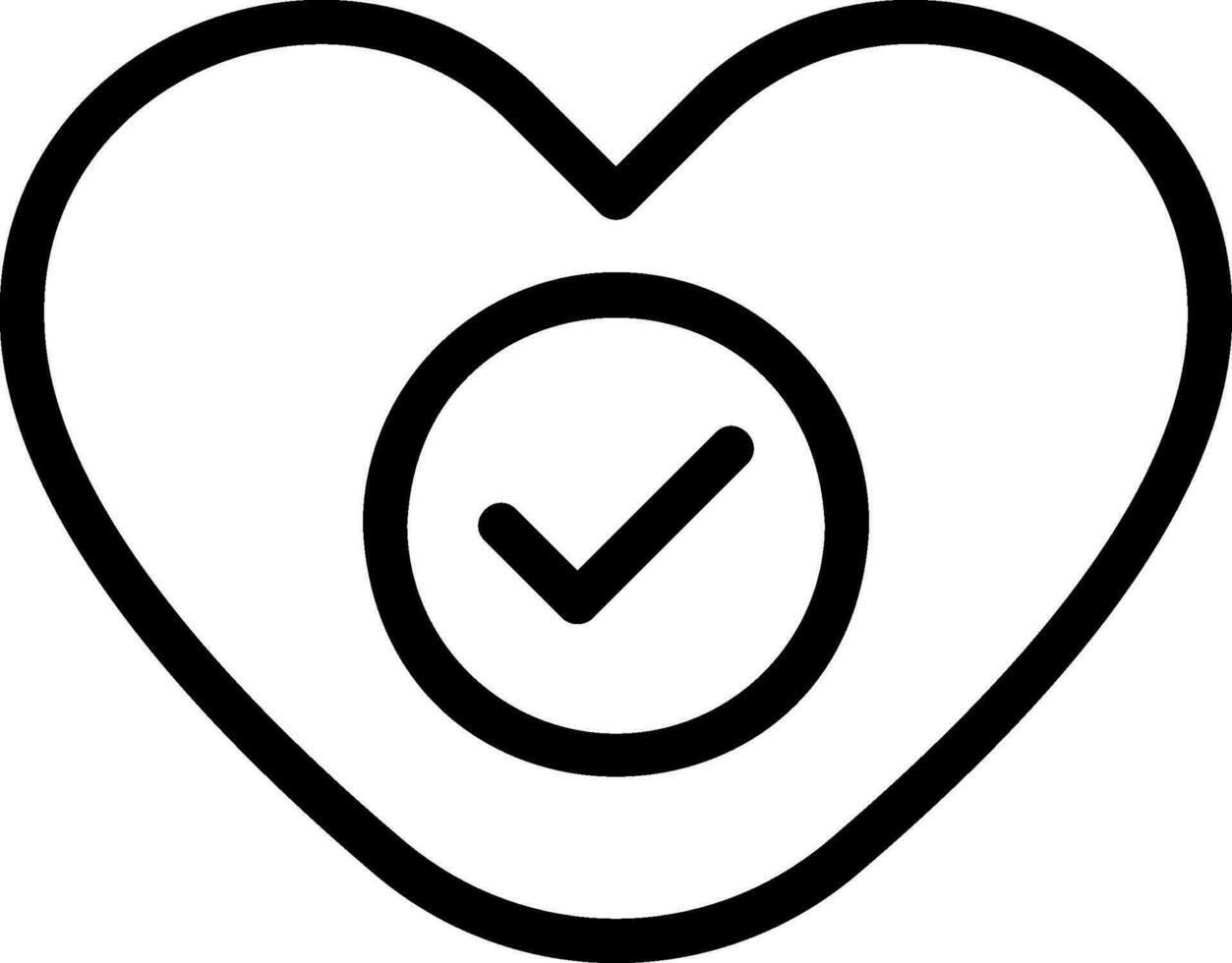 heart line icon vector