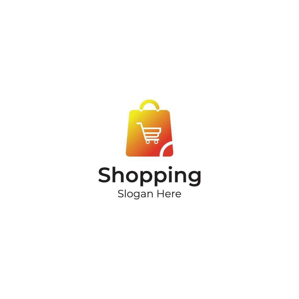 shopping grocery and food store mart logo design template vector and fully editable