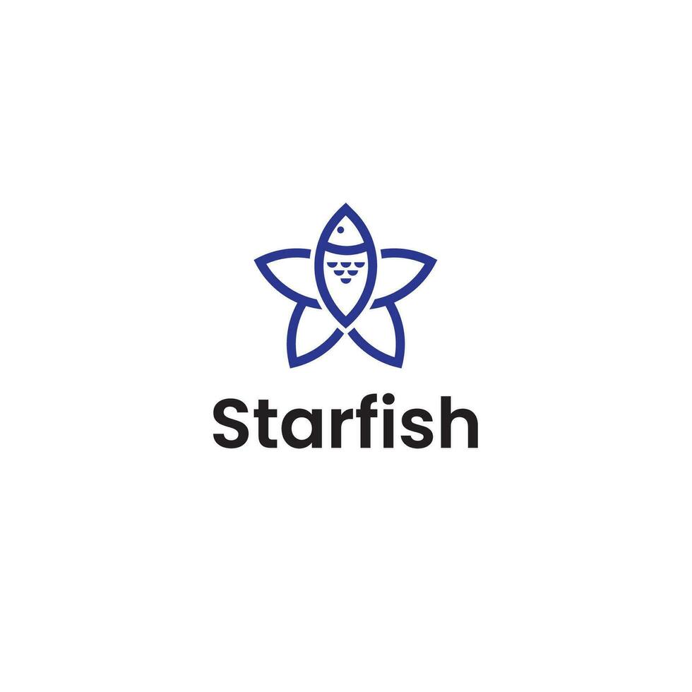 Starfish logo icon, logo design template vector, and fully editable vector