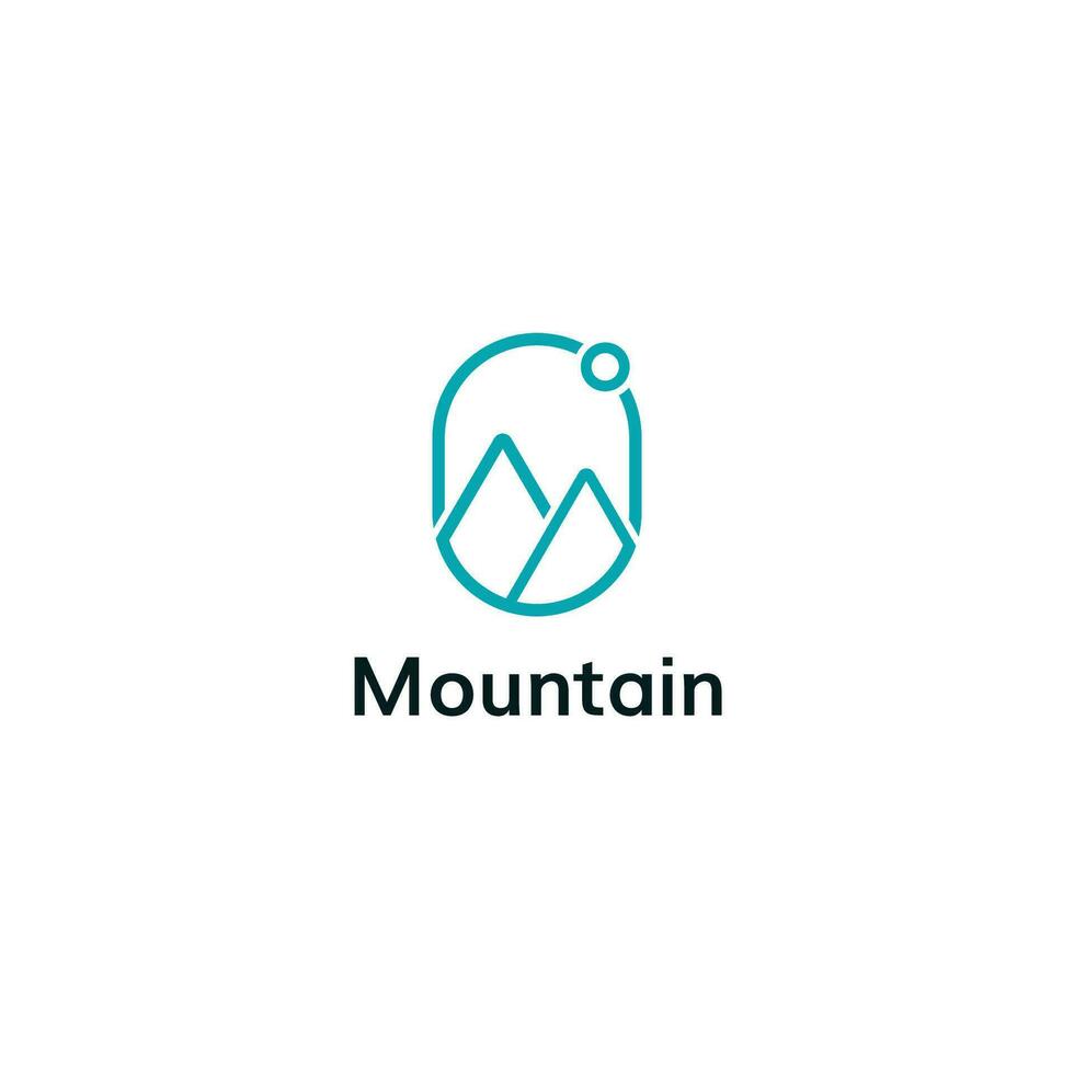 simple clean falt mountain logo design template vector, and fully editable vector
