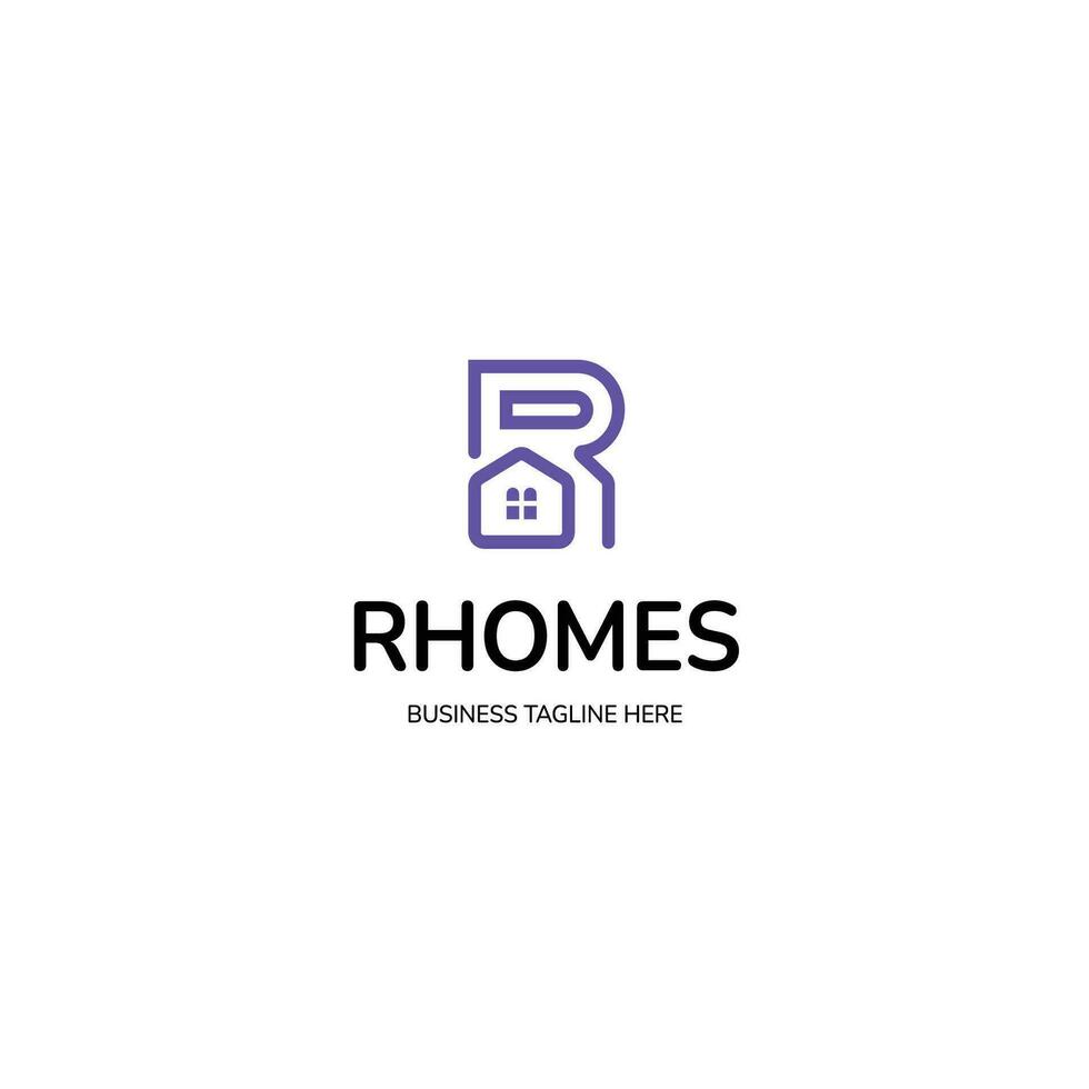 R Letter Logo Design Template Vector.Real estate logo template. vector