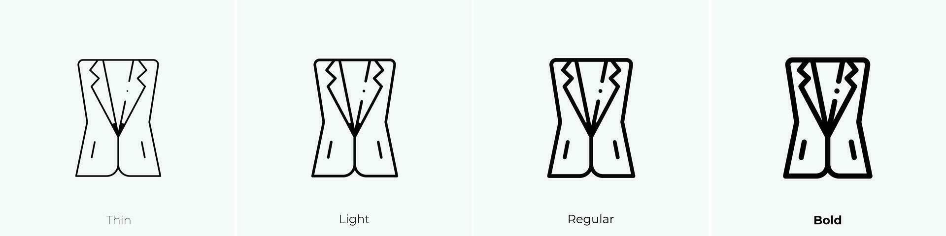 vest icon. Thin, Light, Regular And Bold style design isolated on white background vector