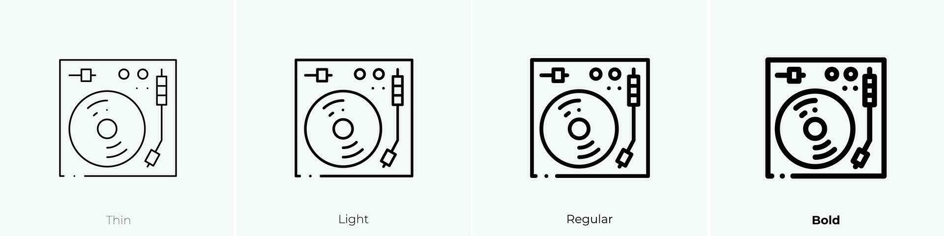vinyl icon. Thin, Light, Regular And Bold style design isolated on white background vector