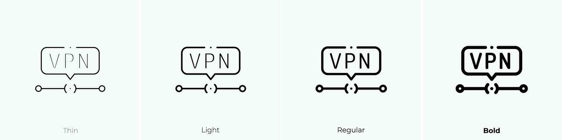 virtual icon. Thin, Light, Regular And Bold style design isolated on white background vector