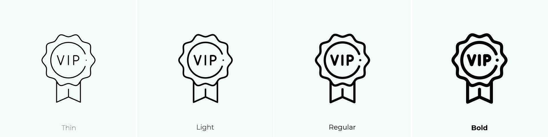vip icon. Thin, Light, Regular And Bold style design isolated on white background vector