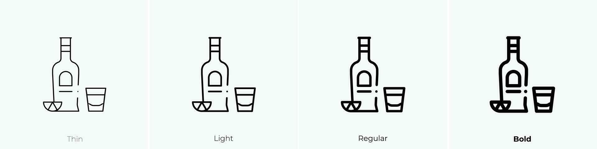 vodka icon. Thin, Light, Regular And Bold style design isolated on white background vector