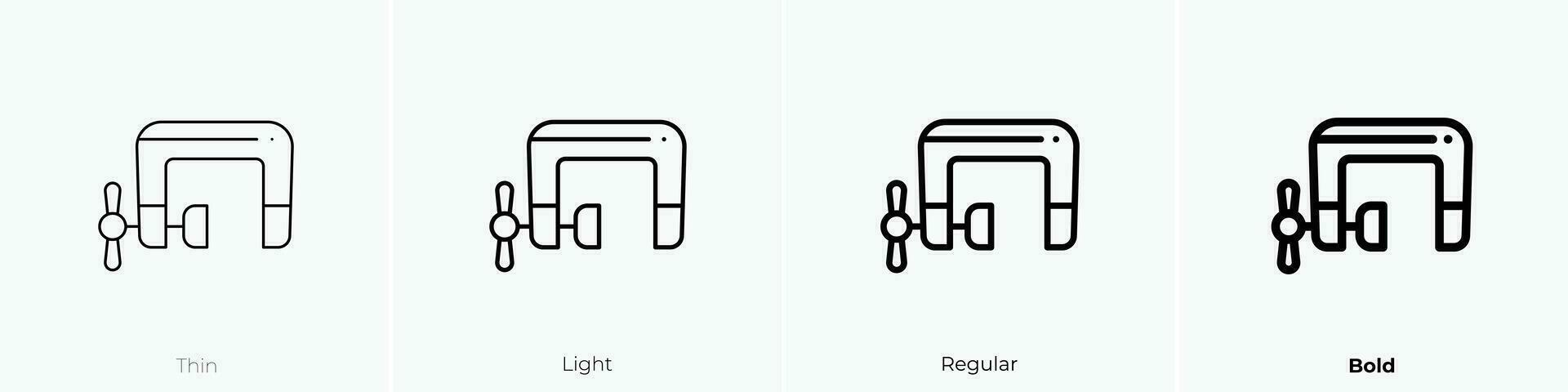 vise icon. Thin, Light, Regular And Bold style design isolated on white background vector