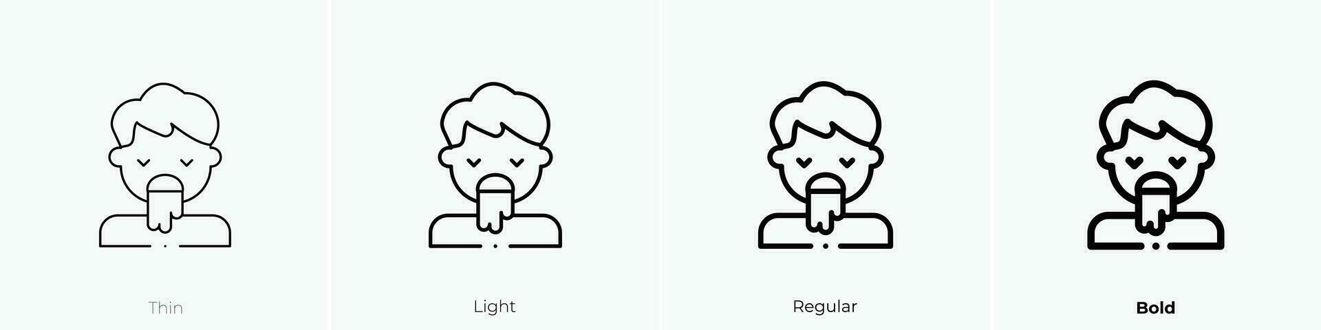 vomit icon. Thin, Light, Regular And Bold style design isolated on white background vector
