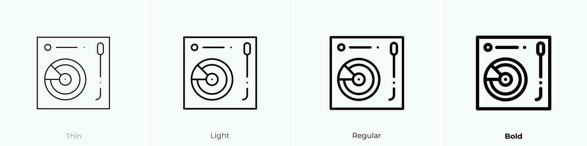 vynil icon. Thin, Light, Regular And Bold style design isolated on white background vector