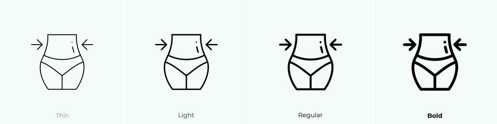 waist icon. Thin, Light, Regular And Bold style design isolated on white background vector