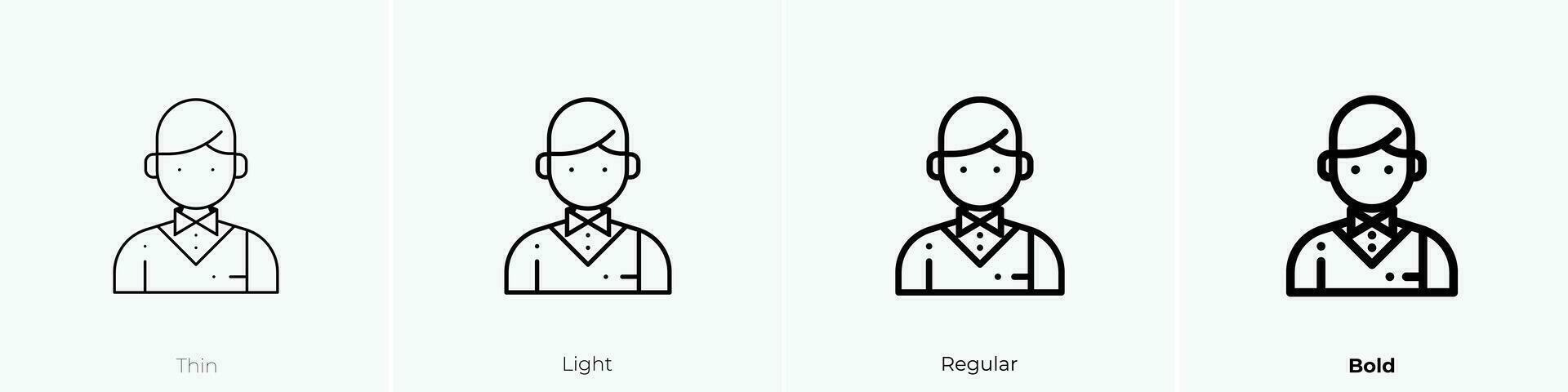 waiter icon. Thin, Light, Regular And Bold style design isolated on white background vector