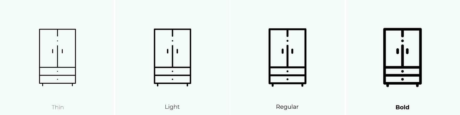 wardrobe icon. Thin, Light, Regular And Bold style design isolated on white background vector