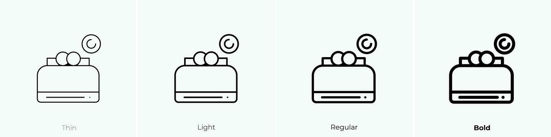 wallet icon. Thin, Light, Regular And Bold style design isolated on white background vector