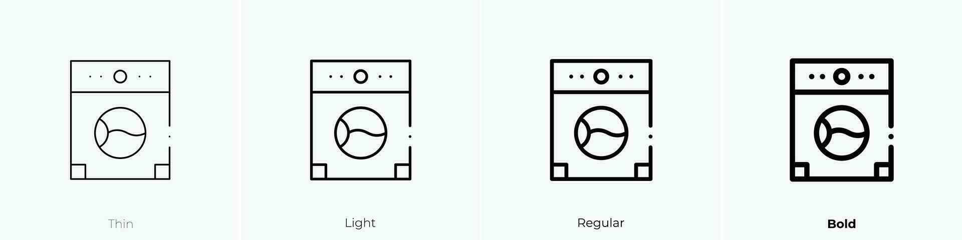 washer icon. Thin, Light, Regular And Bold style design isolated on white background vector