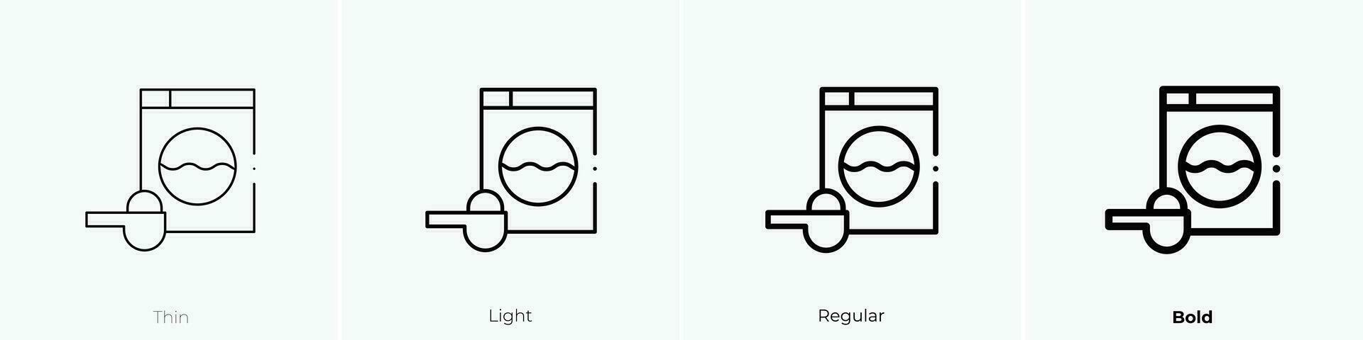 washing powder icon. Thin, Light, Regular And Bold style design isolated on white background vector