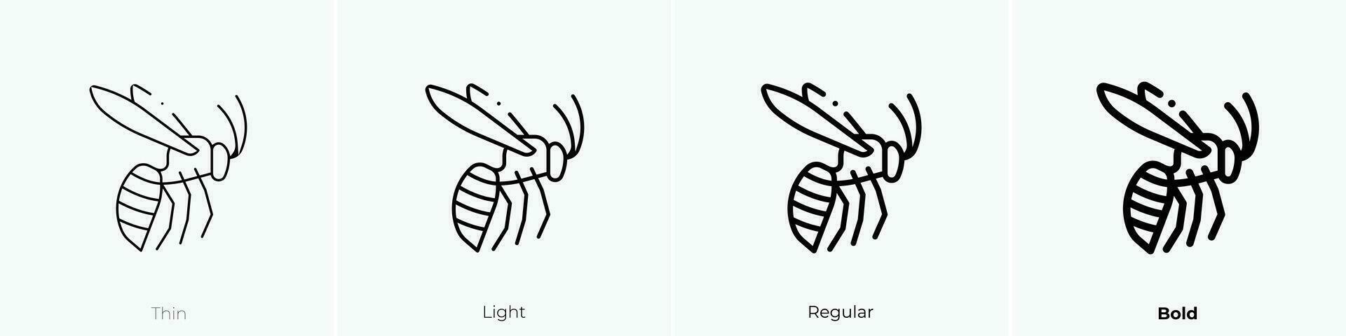 wasp icon. Thin, Light, Regular And Bold style design isolated on white background vector