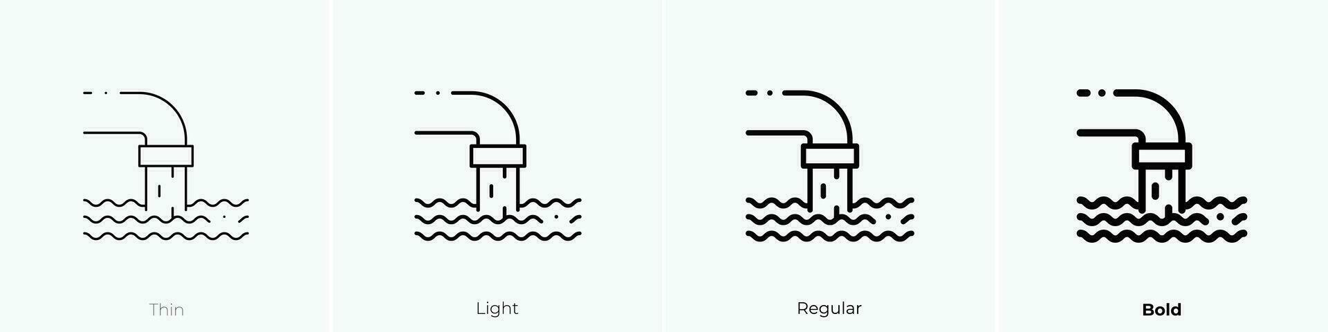 residuos icono. delgado, luz, regular y negrita estilo diseño aislado en blanco antecedentes vector