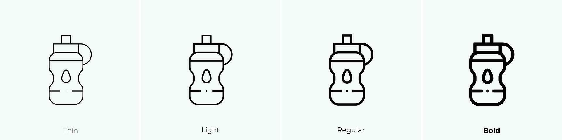water bottle icon. Thin, Light, Regular And Bold style design isolated on white background vector