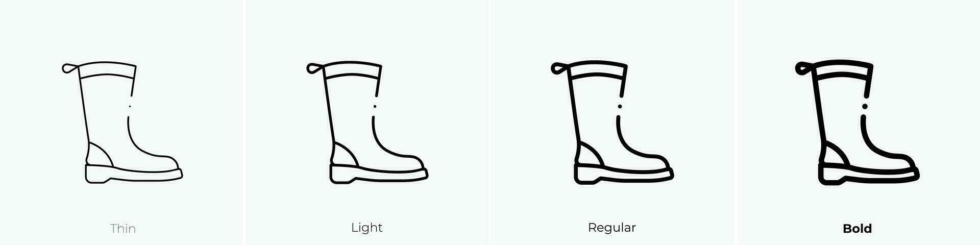 water boots icon. Thin, Light, Regular And Bold style design isolated on white background vector