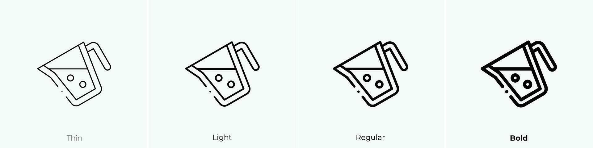 agua tarro icono. delgado, luz, regular y negrita estilo diseño aislado en blanco antecedentes vector