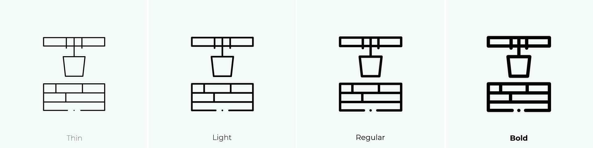 agua bien icono. delgado, luz, regular y negrita estilo diseño aislado en blanco antecedentes vector