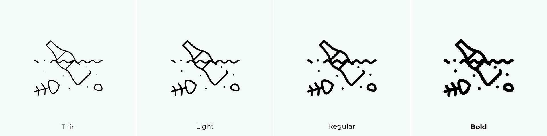 water pollution icon. Thin, Light, Regular And Bold style design isolated on white background vector