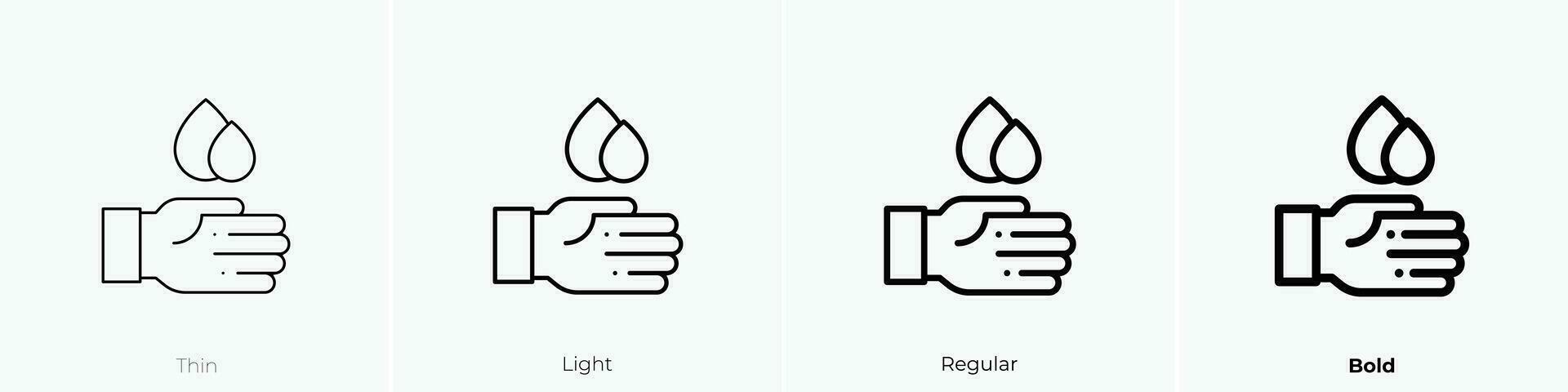 water icon. Thin, Light, Regular And Bold style design isolated on white background vector