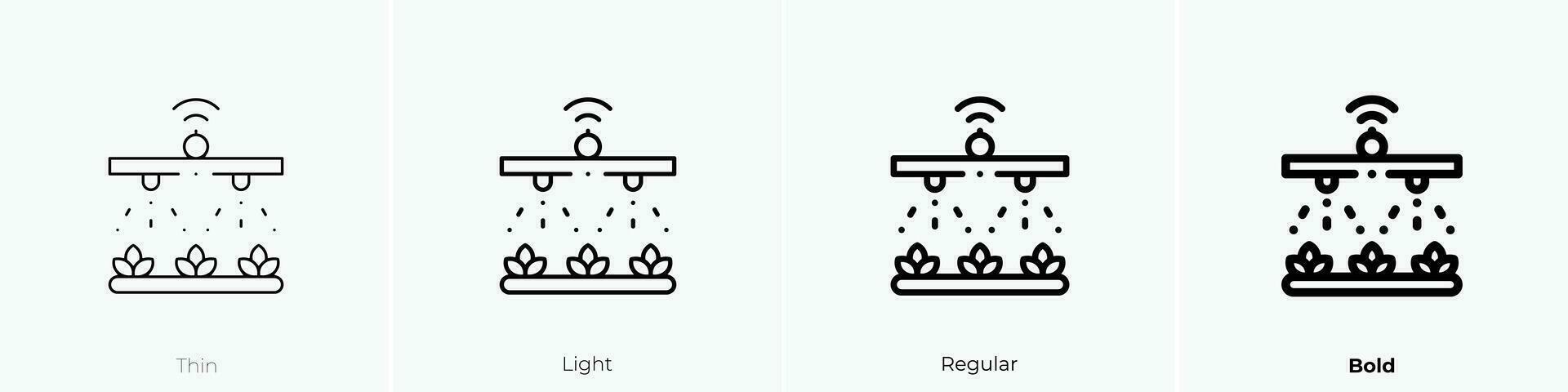 watering icon. Thin, Light, Regular And Bold style design isolated on white background vector