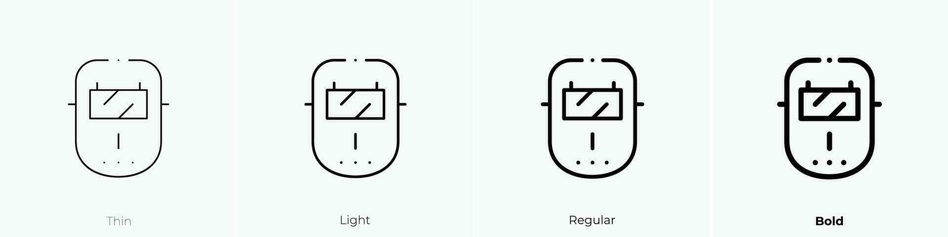 welder icon. Thin, Light, Regular And Bold style design isolated on white background vector