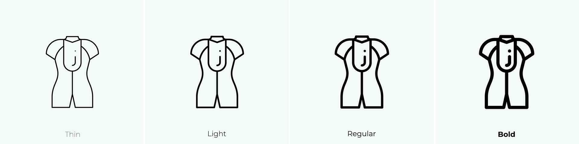 wetsuit icon. Thin, Light, Regular And Bold style design isolated on white background vector