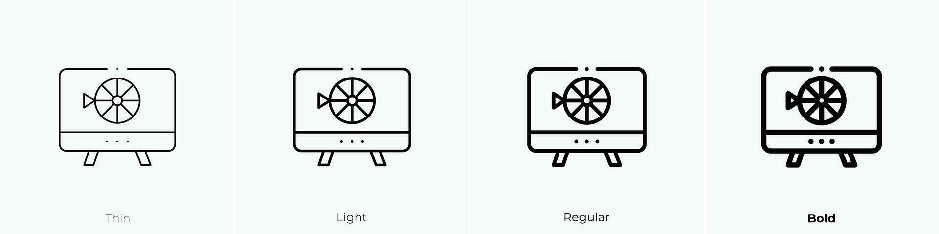 wheel of fortune icon. Thin, Light, Regular And Bold style design isolated on white background vector