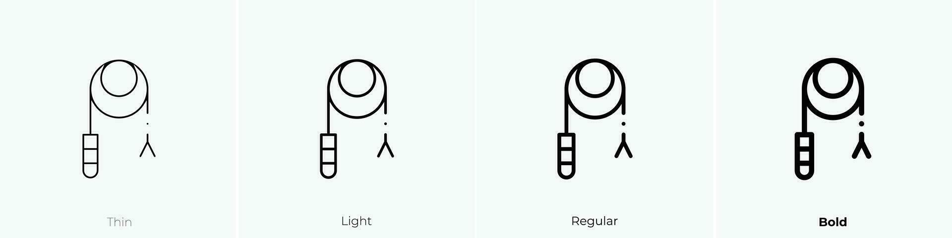 whip icon. Thin, Light, Regular And Bold style design isolated on white background vector