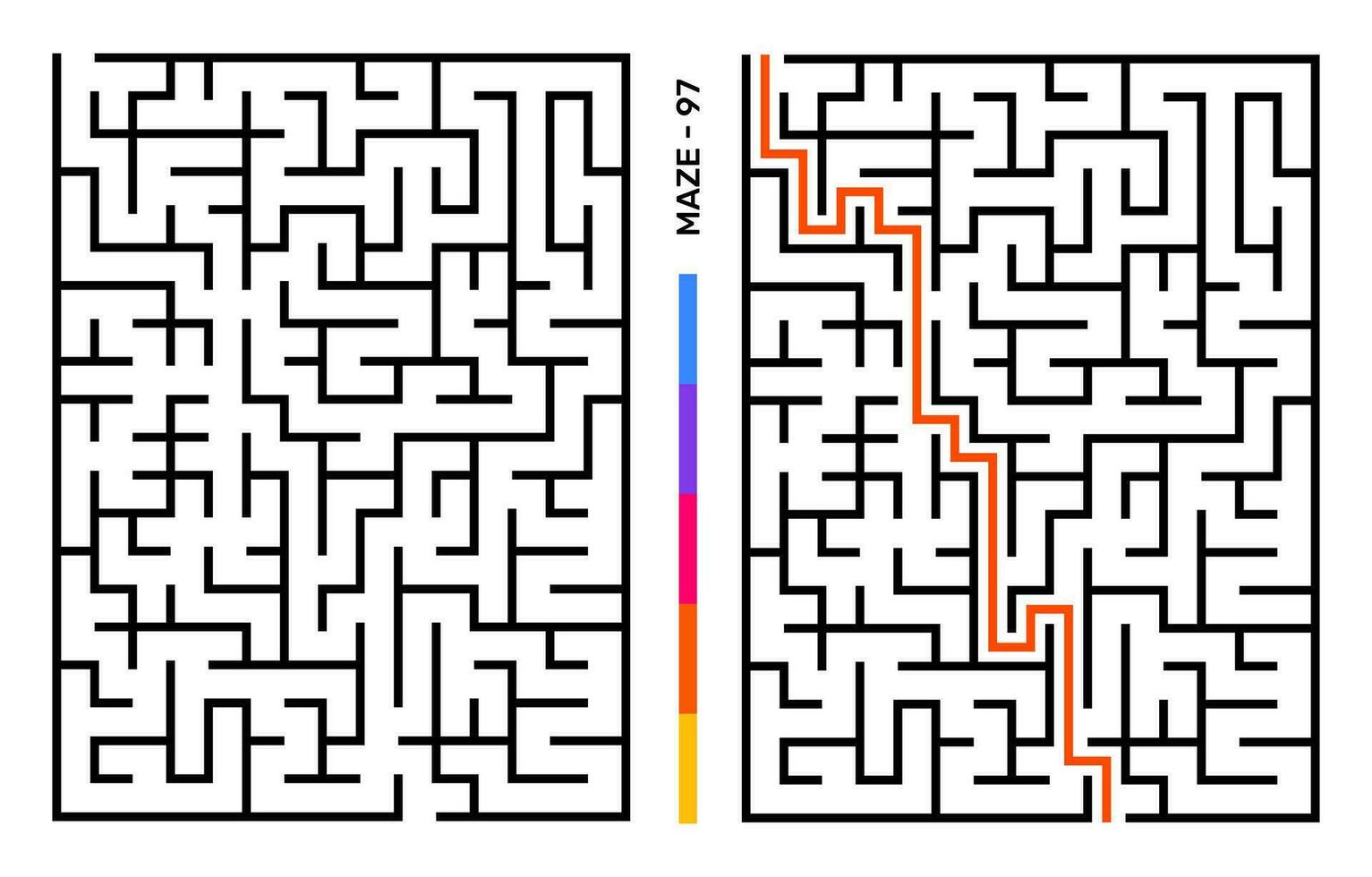 Abstract Maze Puzzle Labyrinth With Entry And Exit. Maze For Activity Book. Problem-Solving Puzzles Games For Workbook. Vector illustration - EPS 10