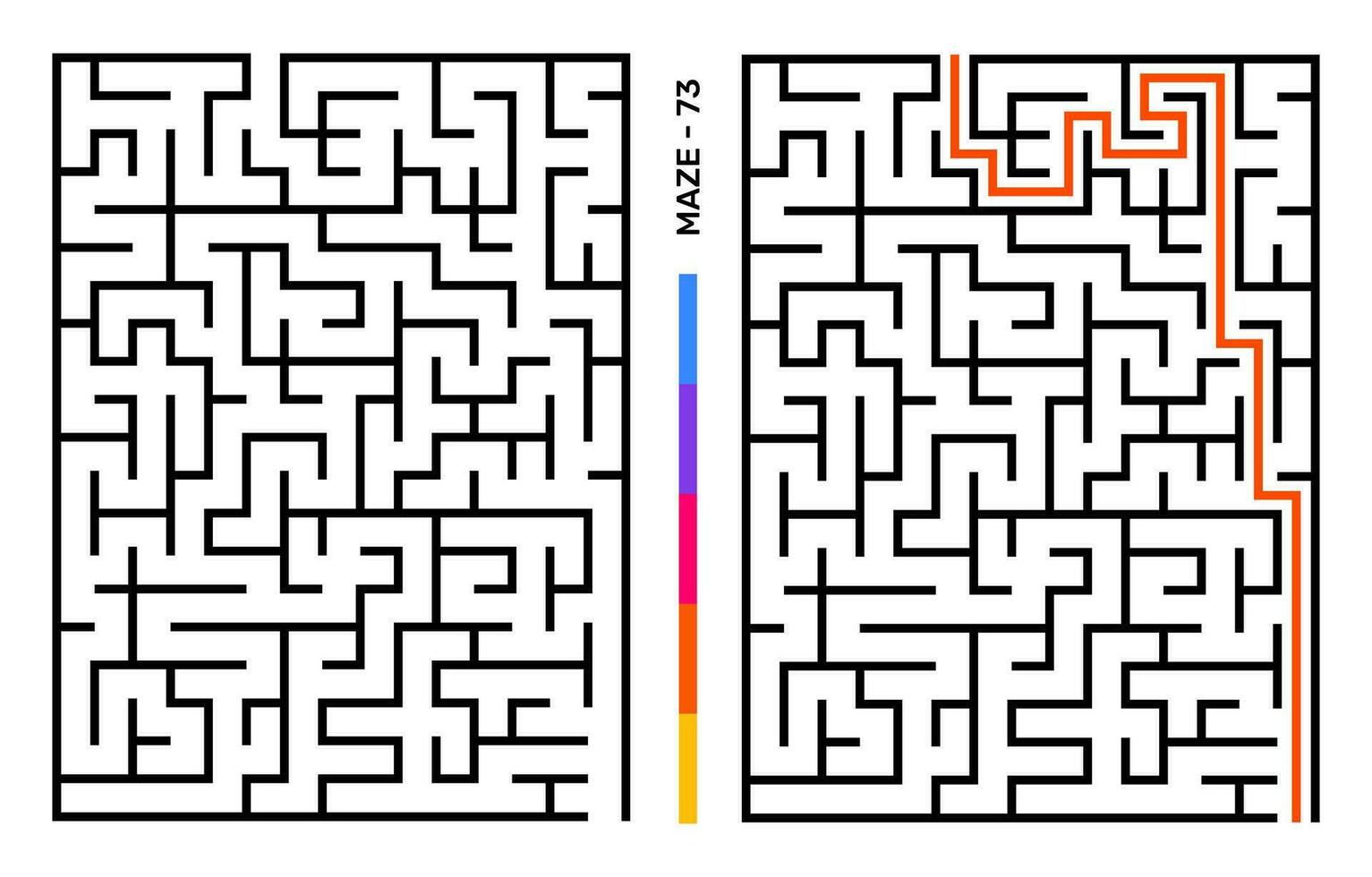 Abstract Maze Puzzle Labyrinth With Entry And Exit. Maze For Activity Book. Problem-Solving Puzzles Games For Workbook. Vector illustration - EPS 10