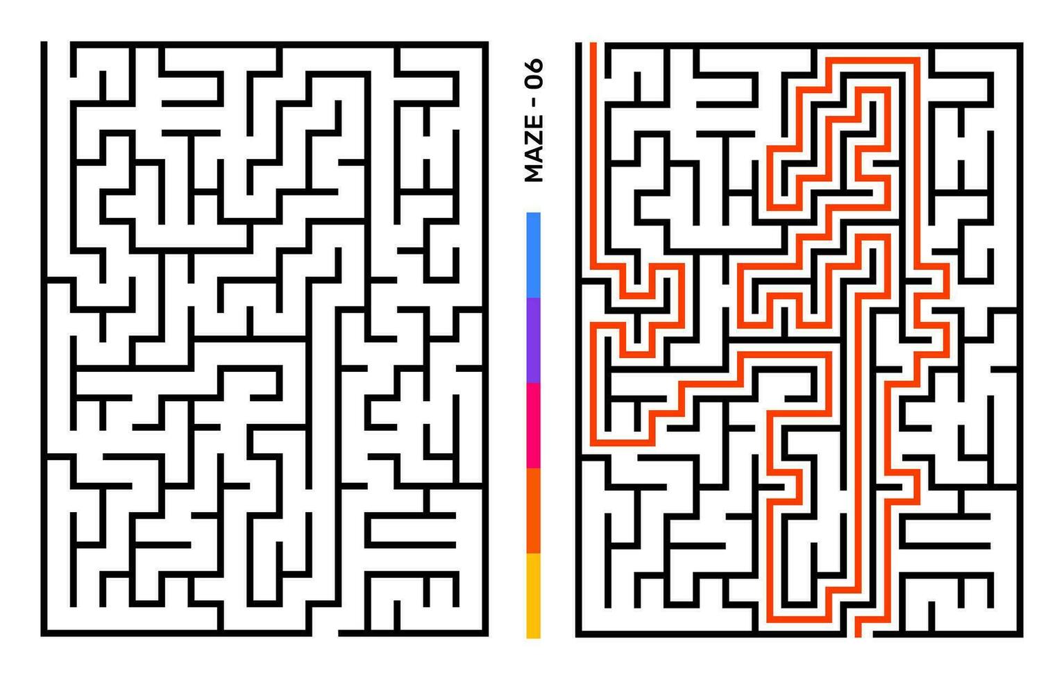 Abstract Maze Puzzle Labyrinth With Entry And Exit. Maze For Activity