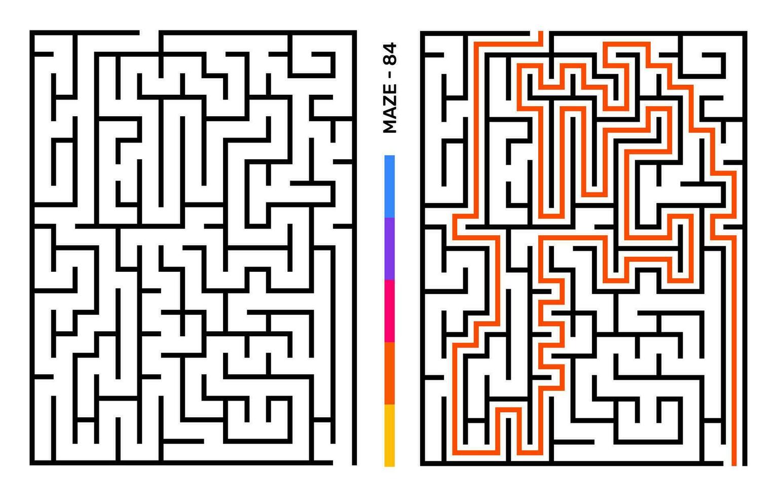 Abstract Maze Puzzle Labyrinth With Entry And Exit. Maze For Activity Book. Problem-Solving Puzzles Games For Workbook. Vector illustration - EPS 10