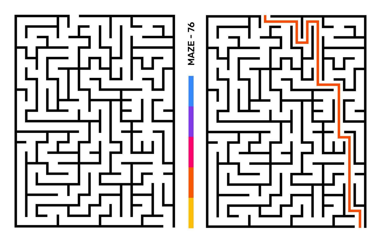 Abstract Maze Puzzle Labyrinth With Entry And Exit. Maze For Activity Book. Problem-Solving Puzzles Games For Workbook. Vector illustration - EPS 10