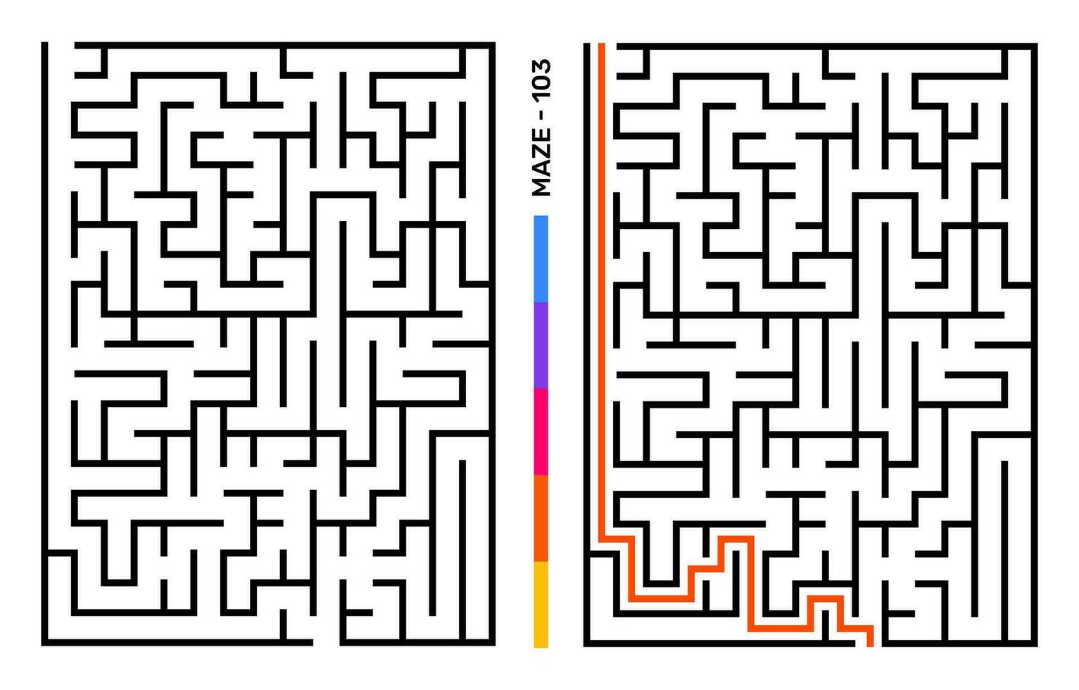 resumen laberinto rompecabezas laberinto con entrada y salida. laberinto para actividad libro. resolución de problemas rompecabezas juegos para libro de trabajo. vector ilustración - eps 10