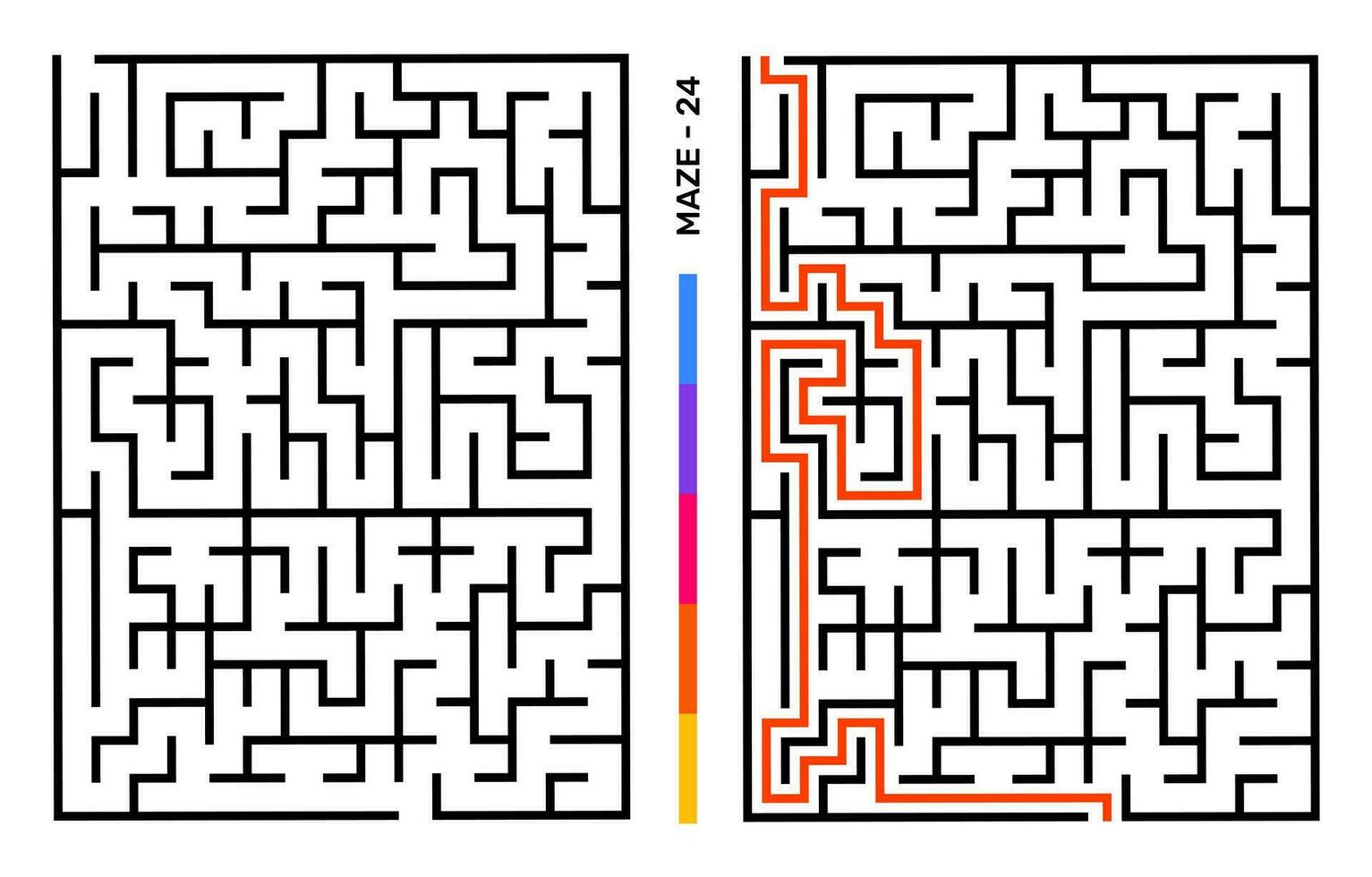 Abstract Maze Puzzle Labyrinth With Entry And Exit. Maze For Activity Book. Problem-Solving Puzzles Games For Workbook. Vector illustration - EPS 10