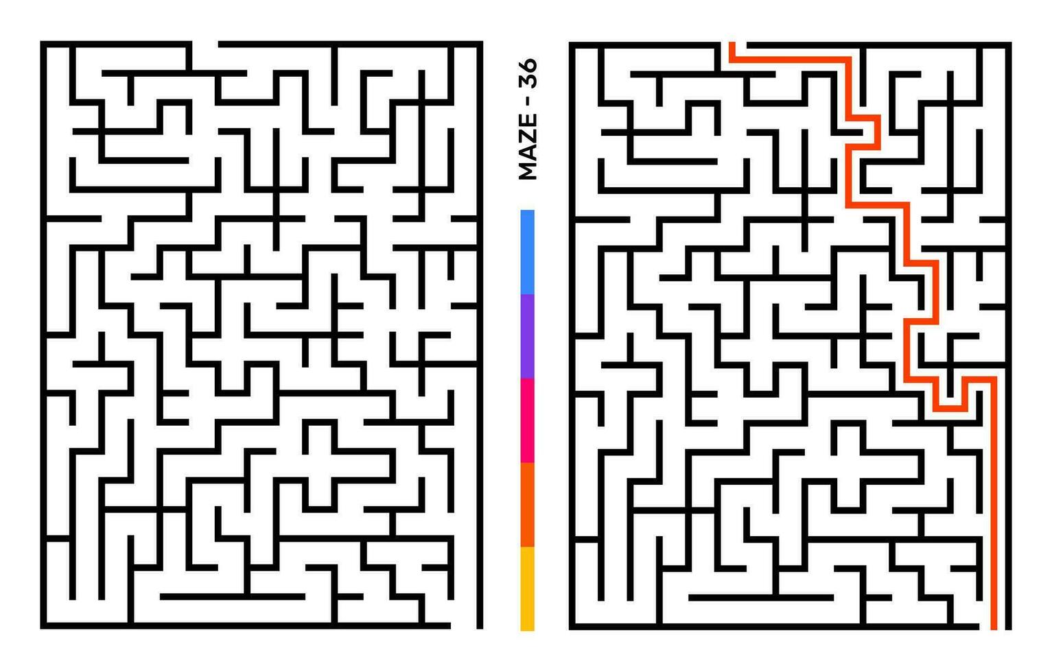 Abstract Maze Puzzle Labyrinth With Entry And Exit. Maze For Activity Book. Problem-Solving Puzzles Games For Workbook. Vector illustration - EPS 10