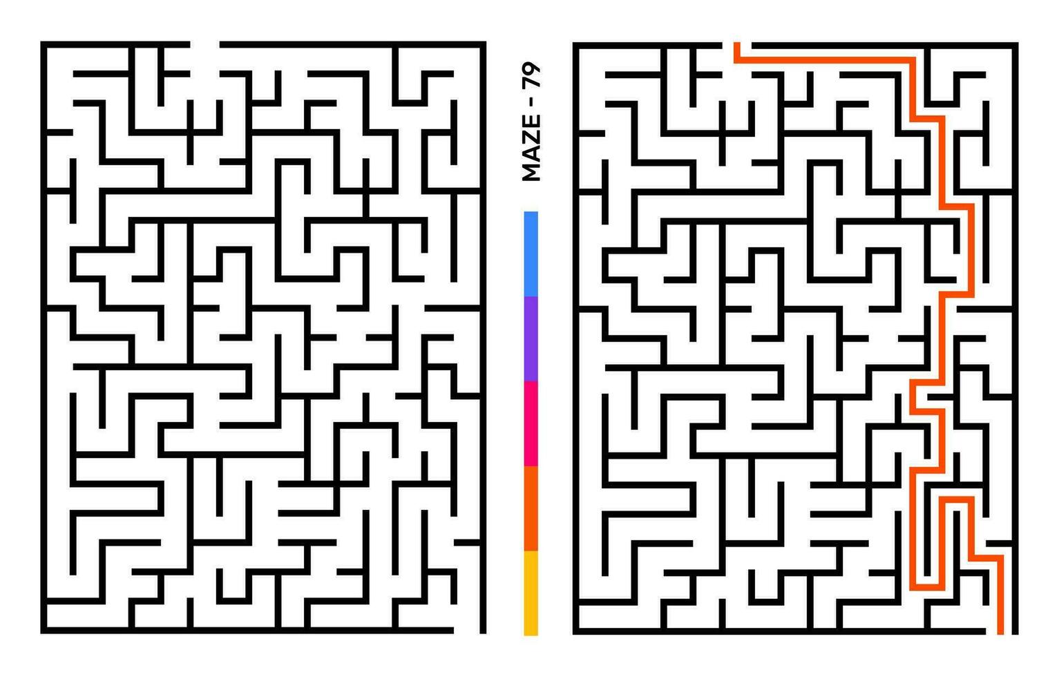 Abstract Maze Puzzle Labyrinth With Entry And Exit. Maze For Activity Book. Problem-Solving Puzzles Games For Workbook. Vector illustration - EPS 10