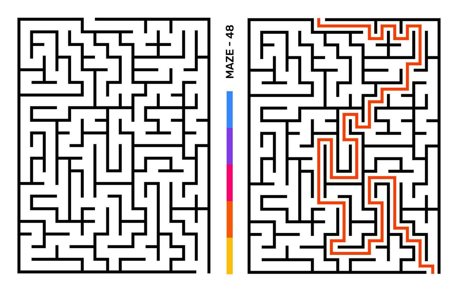 Abstract Maze Puzzle Labyrinth With Entry And Exit. Maze For Activity Book. Problem-Solving Puzzles Games For Workbook. Vector illustration - EPS 10